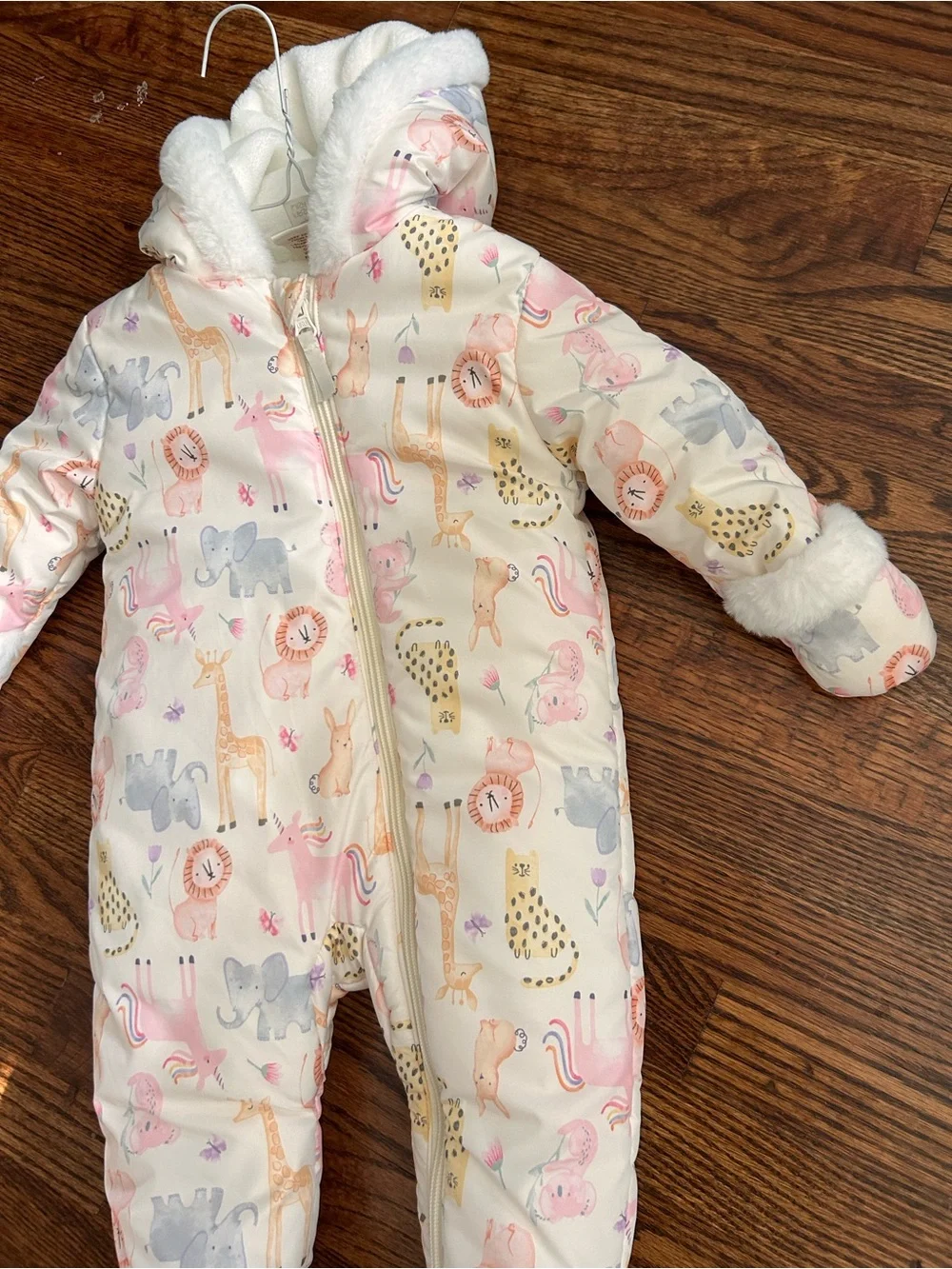 First Wish Baby Hooded Animal Print Snowsuit 9-12 Months